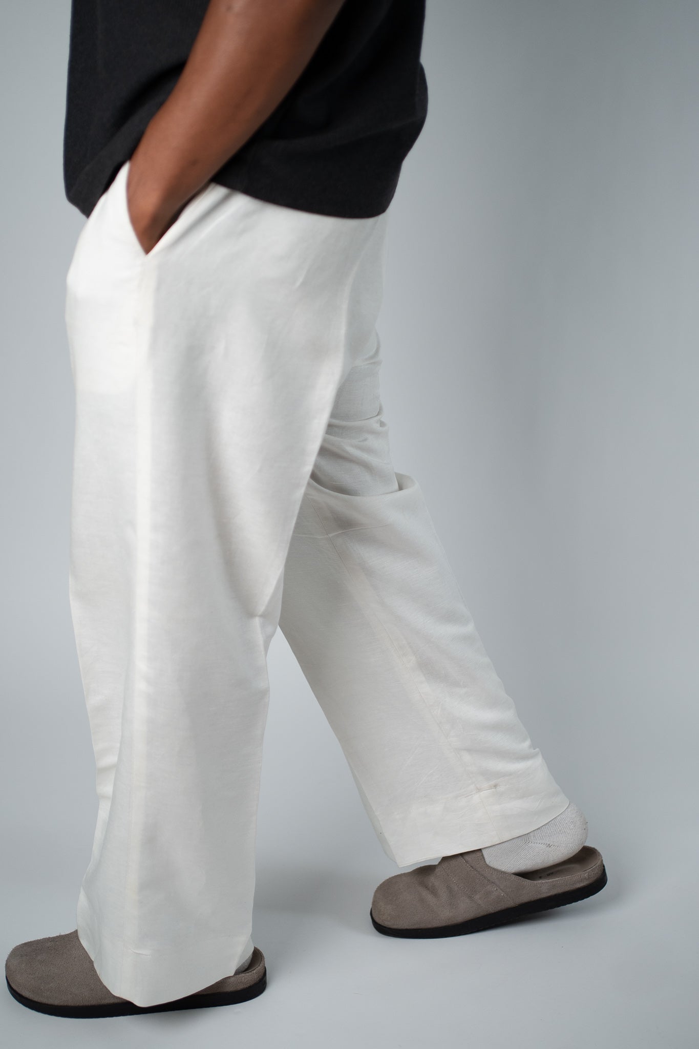 0ff - White Linen - Blend Trouser - THE FEN BRAND