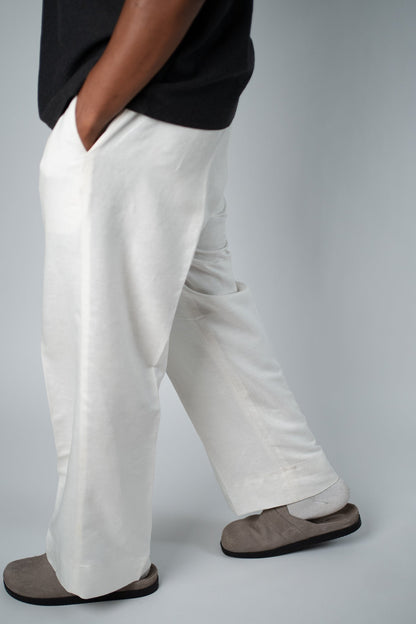0ff - White Linen - Blend Trouser - THE FEN BRAND