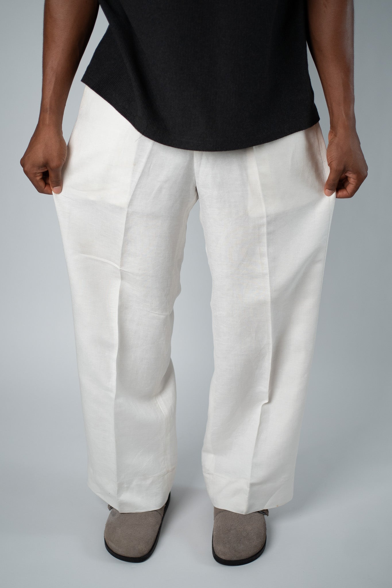 0ff - White Linen - Blend Trouser - THE FEN BRAND