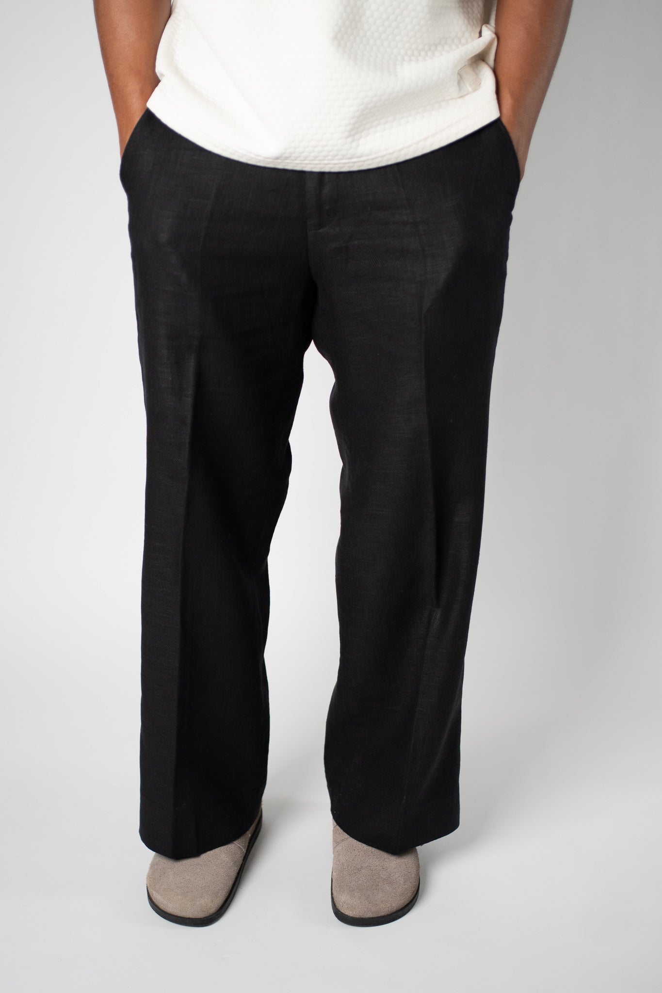Black Linen - Blend Trouser - THE FEN BRAND
