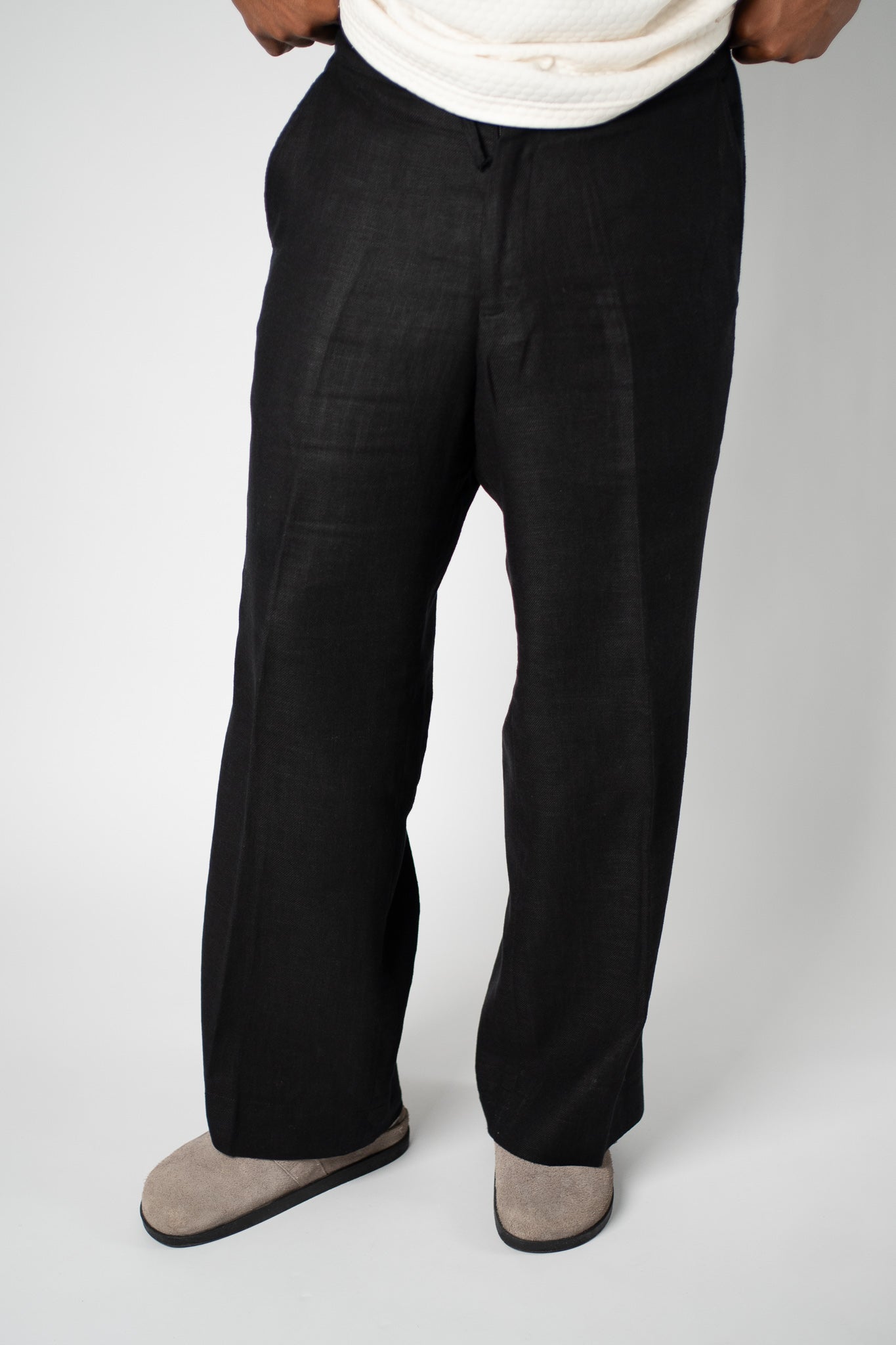 Black Linen - Blend Trouser - THE FEN BRAND