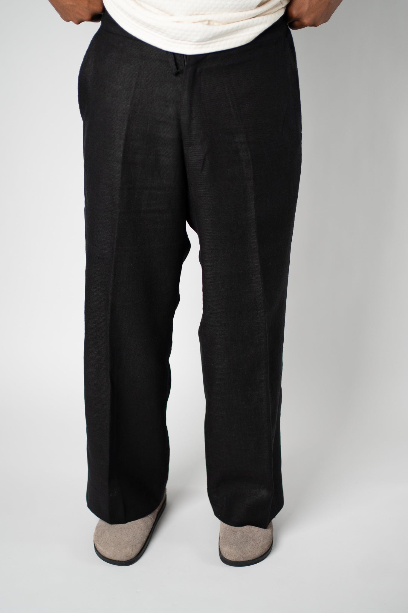 Black Linen - Blend Trouser - THE FEN BRAND
