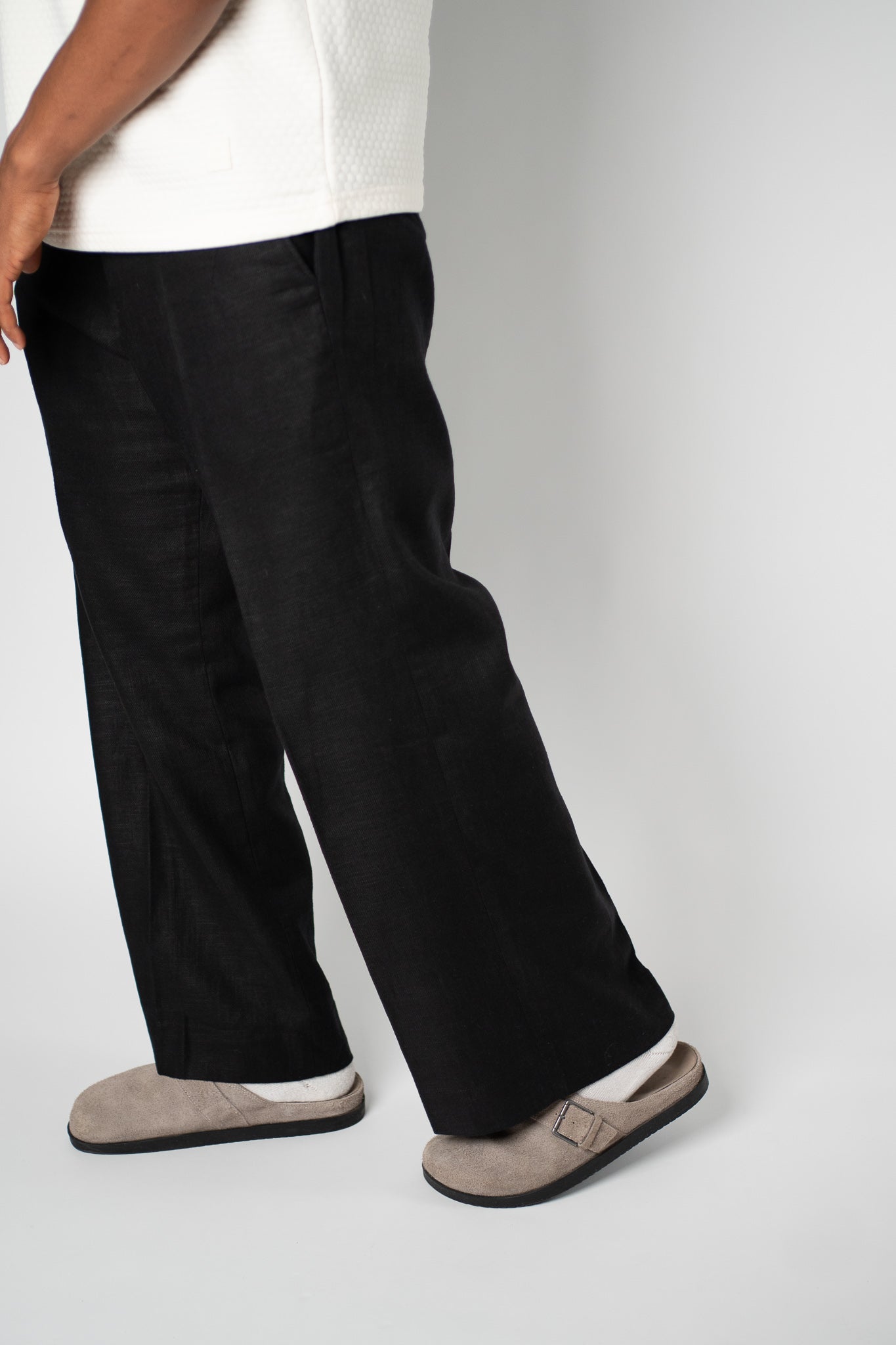 Black Linen - Blend Trouser - THE FEN BRAND
