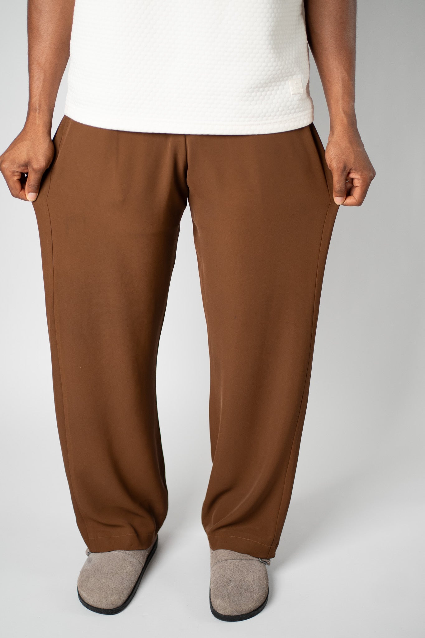 Clay Drape Crepe Trouser - THE FEN BRAND