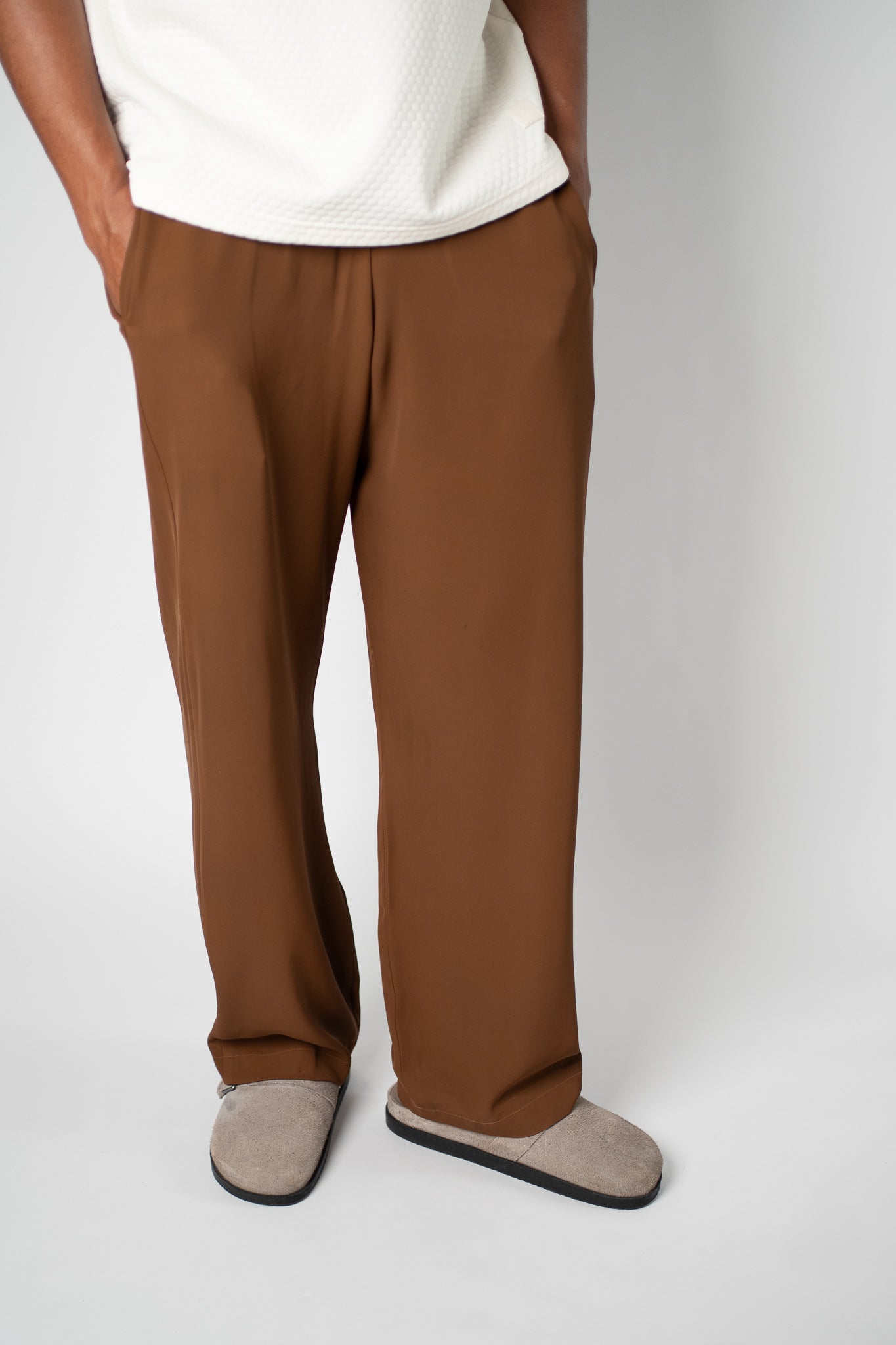 Clay Drape Crepe Trouser - THE FEN BRAND