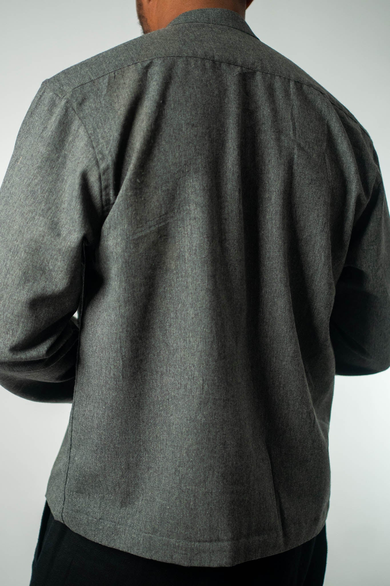 Cloudwalker Wool - Blend Band Collar Shirt - THE FEN BRAND