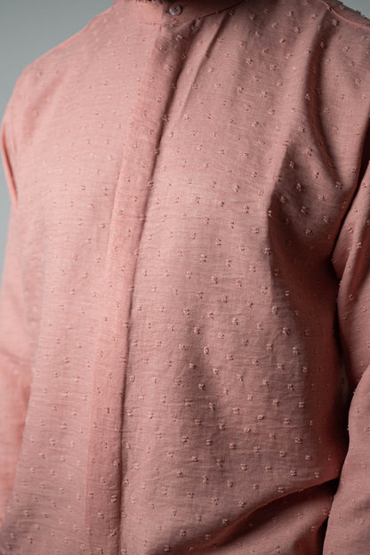 Raised Dot Rose Band Collar Shirt - THE FEN BRAND