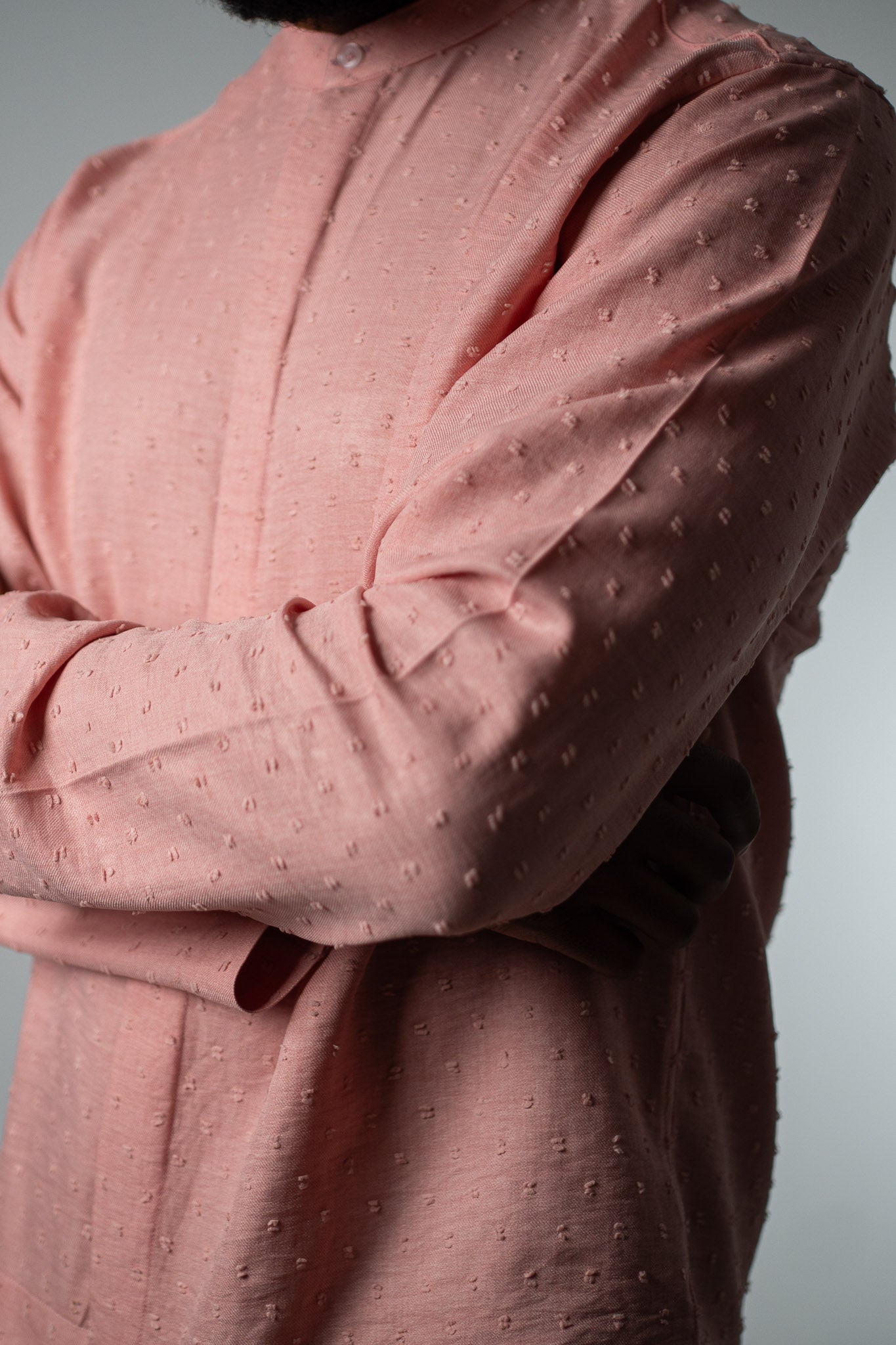 Raised Dot Rose Band Collar Shirt - THE FEN BRAND