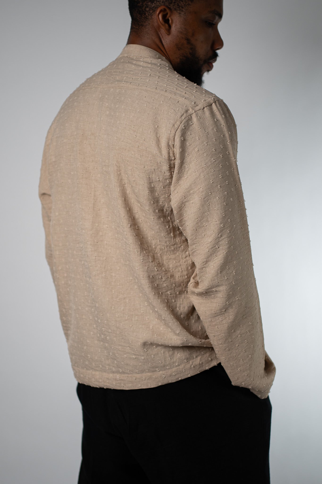 Raised Dot Sand Band Collar Shirt - THE FEN BRAND