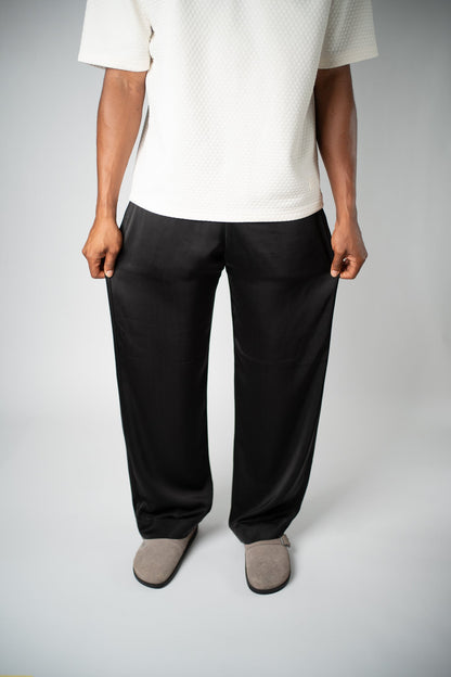 The Midnight Drape Satin Trouser - THE FEN BRAND