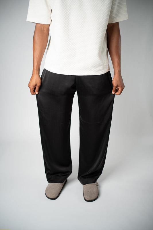 The Midnight Drape Satin Trouser - THE FEN BRAND